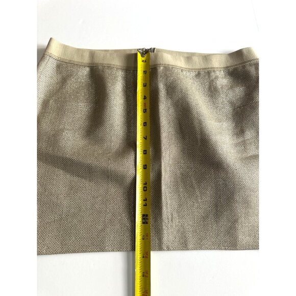 Tan Textured Mini Skirt With Back Zipper Closure Size 8 - Picture 7 of 9